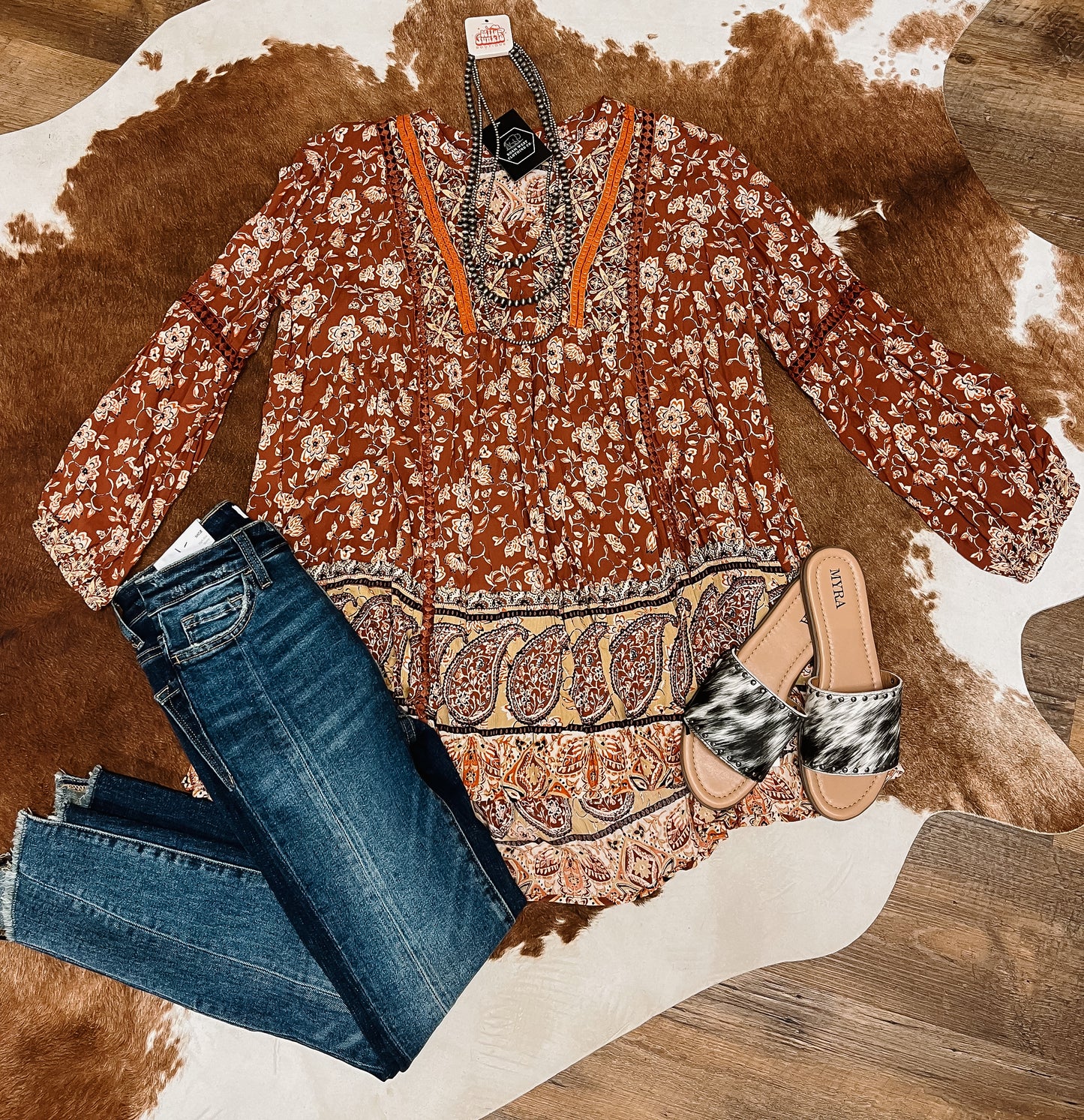 Lace Trim Tunic Top