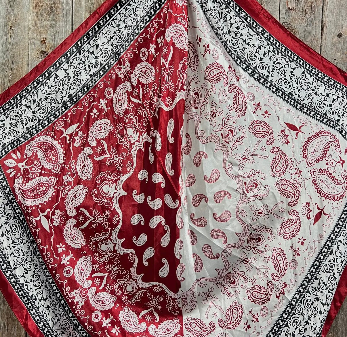 Red/White Paisley Wild Rag