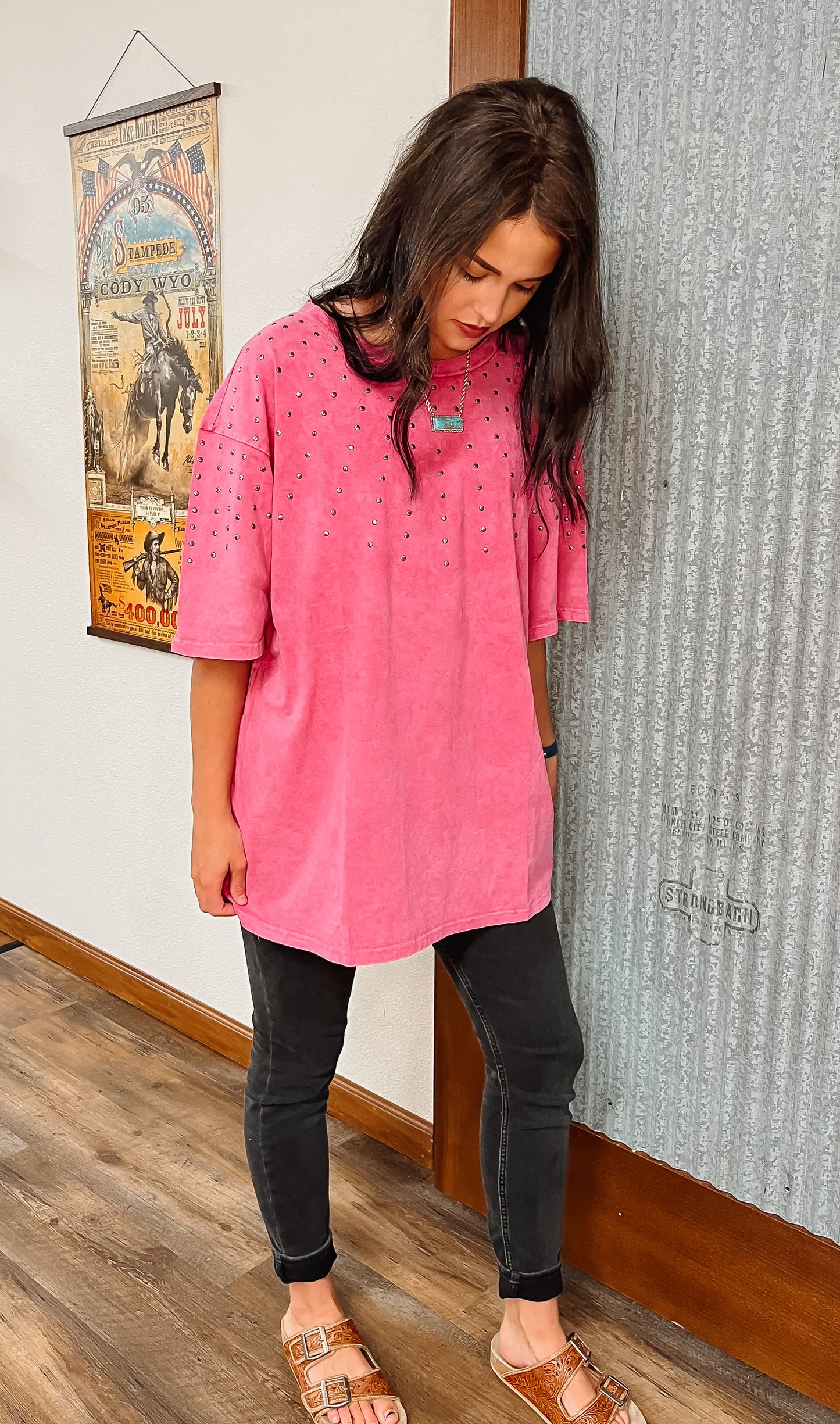 Groupie Oversized Tee-Pink