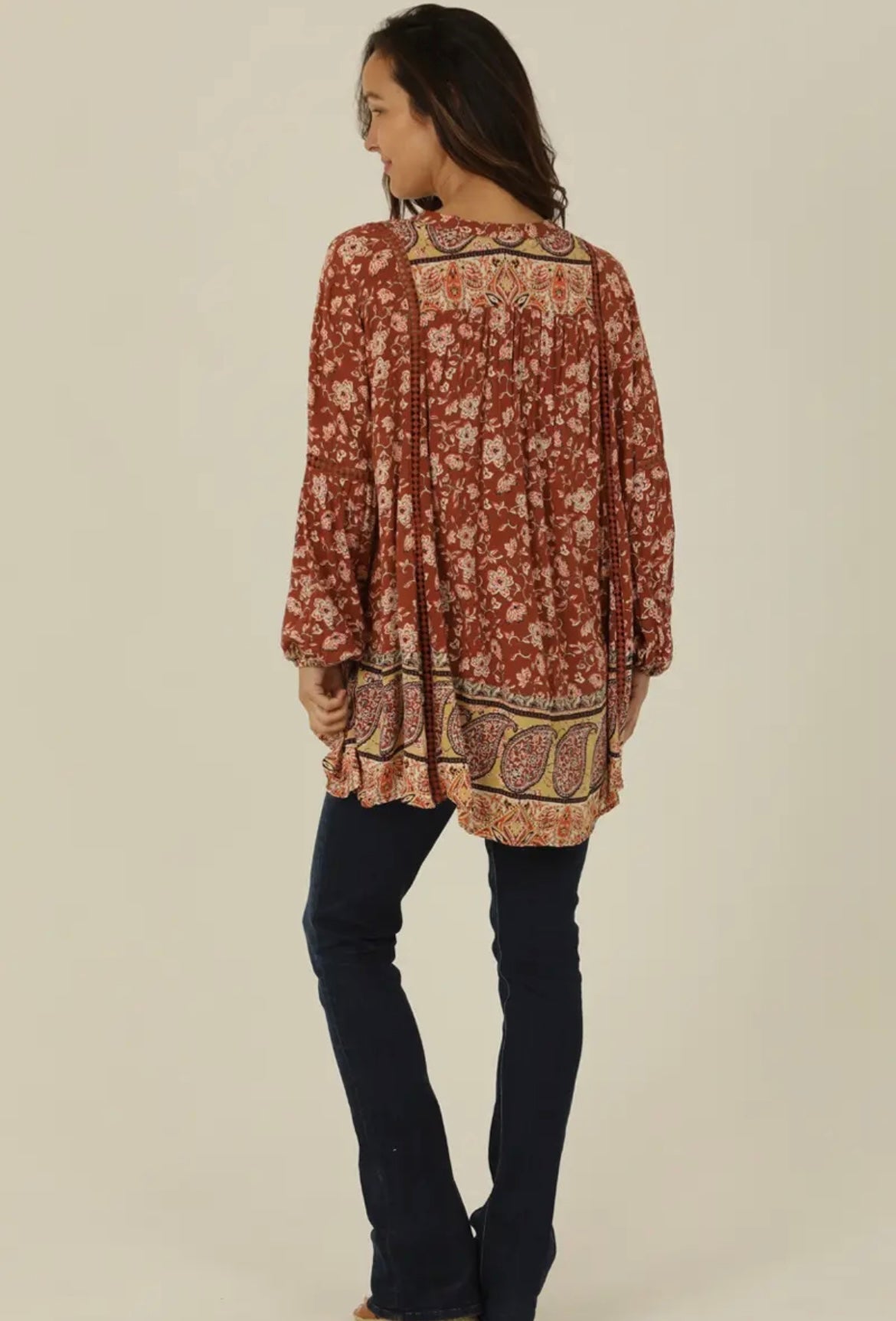 Lace Trim Tunic Top