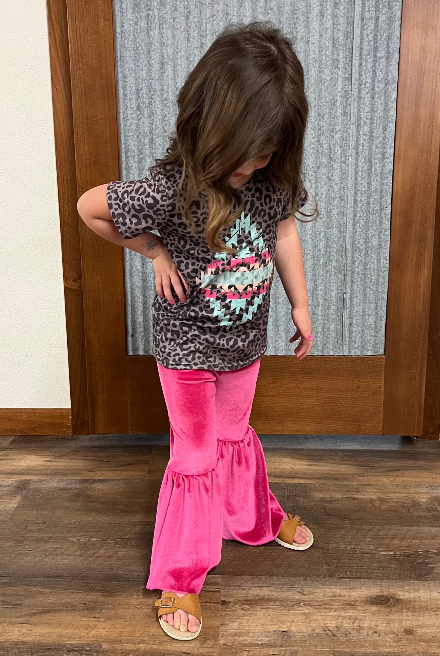 Velvet Bell Bottoms-Pink