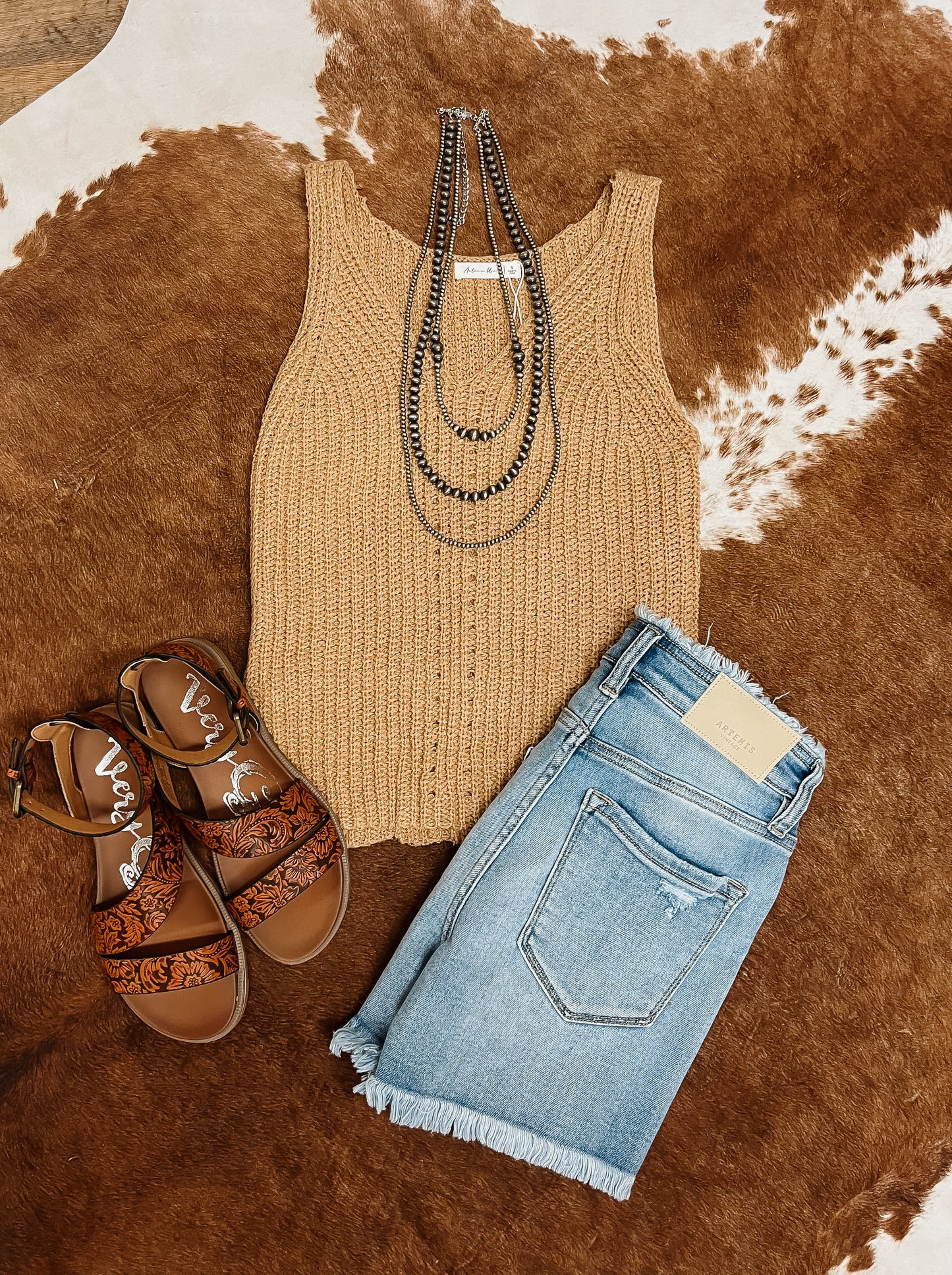 Knit Tank-Khaki