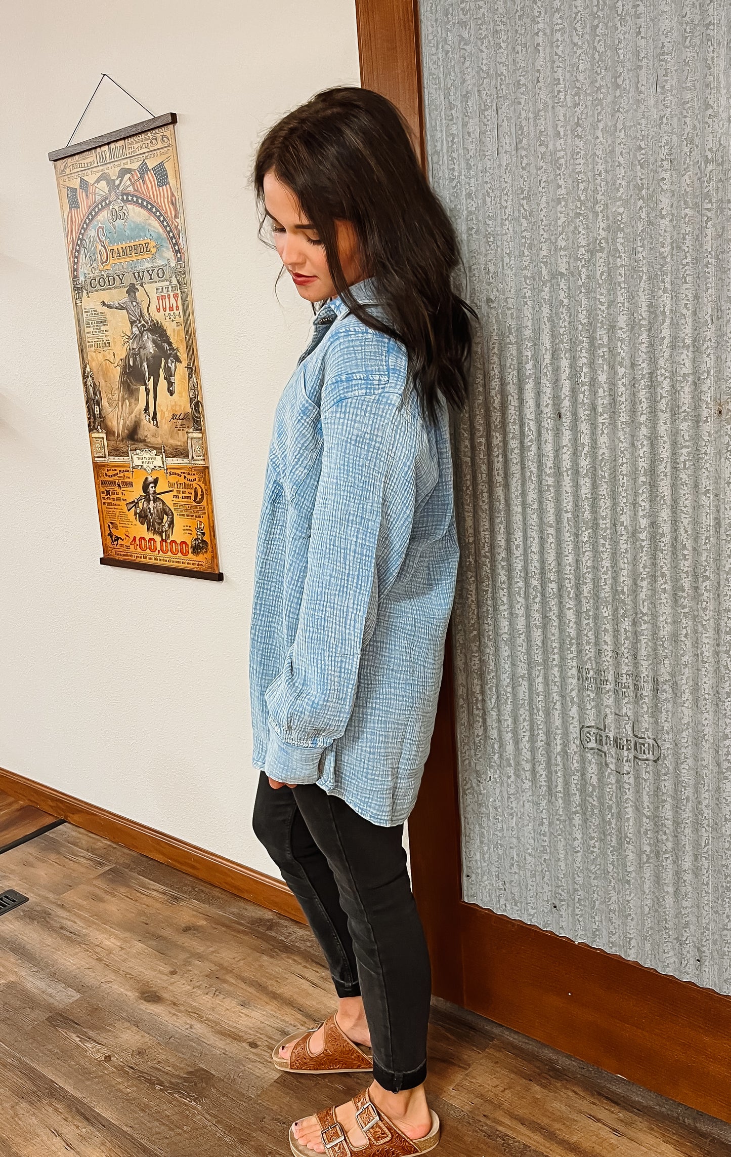 Acres Button Up-Cowboy Blue