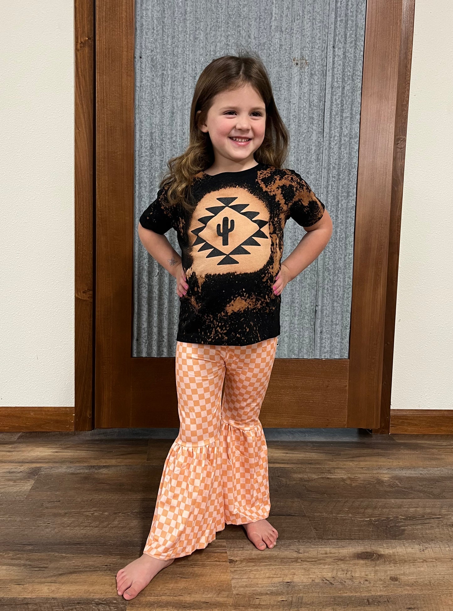 Bell Bottoms-orange check