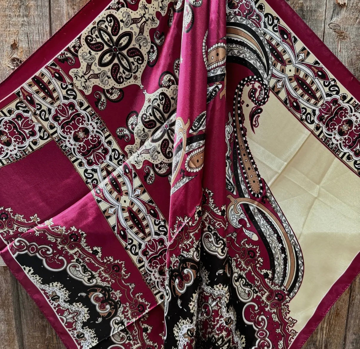 Burgundy/Cream Wild Rag