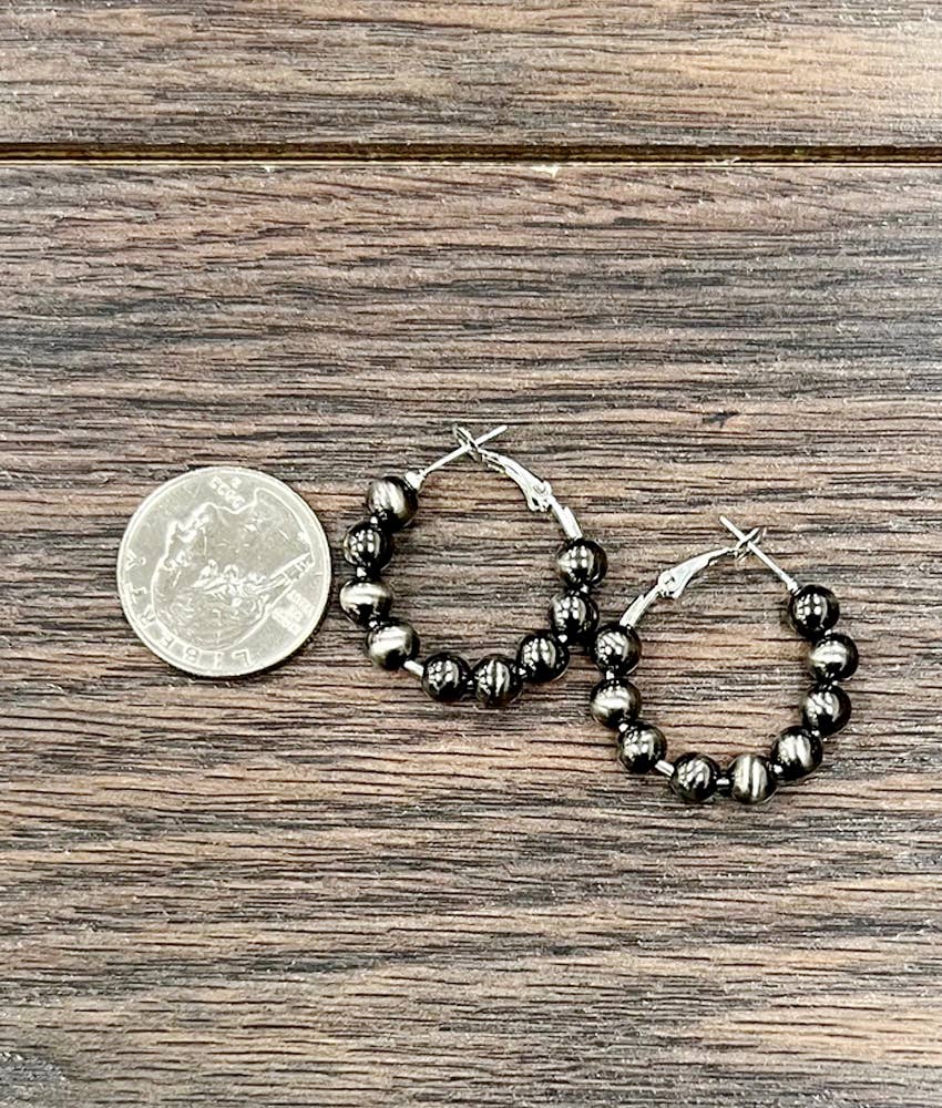 Polish Bead Hoop Earrings