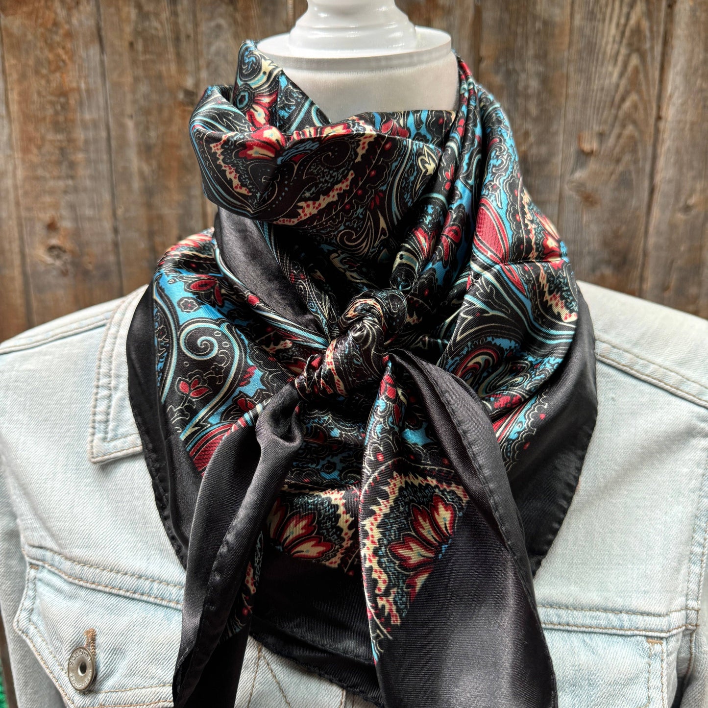 Black Floral Wild Rag