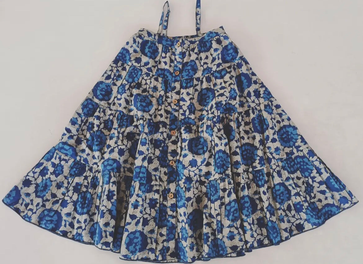 Indigo Floral Dress-Kids