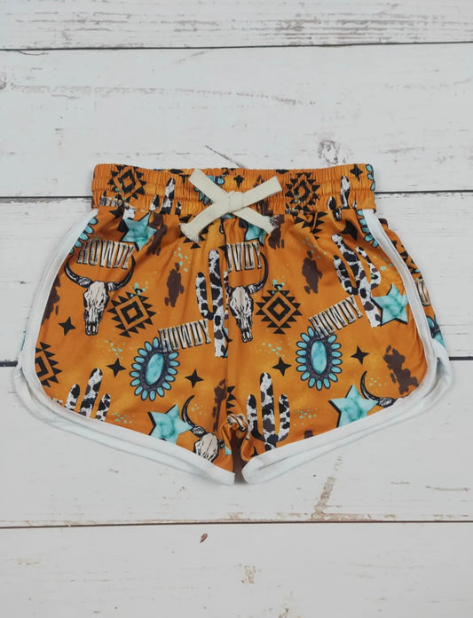 Girls Howdy Print Shorts