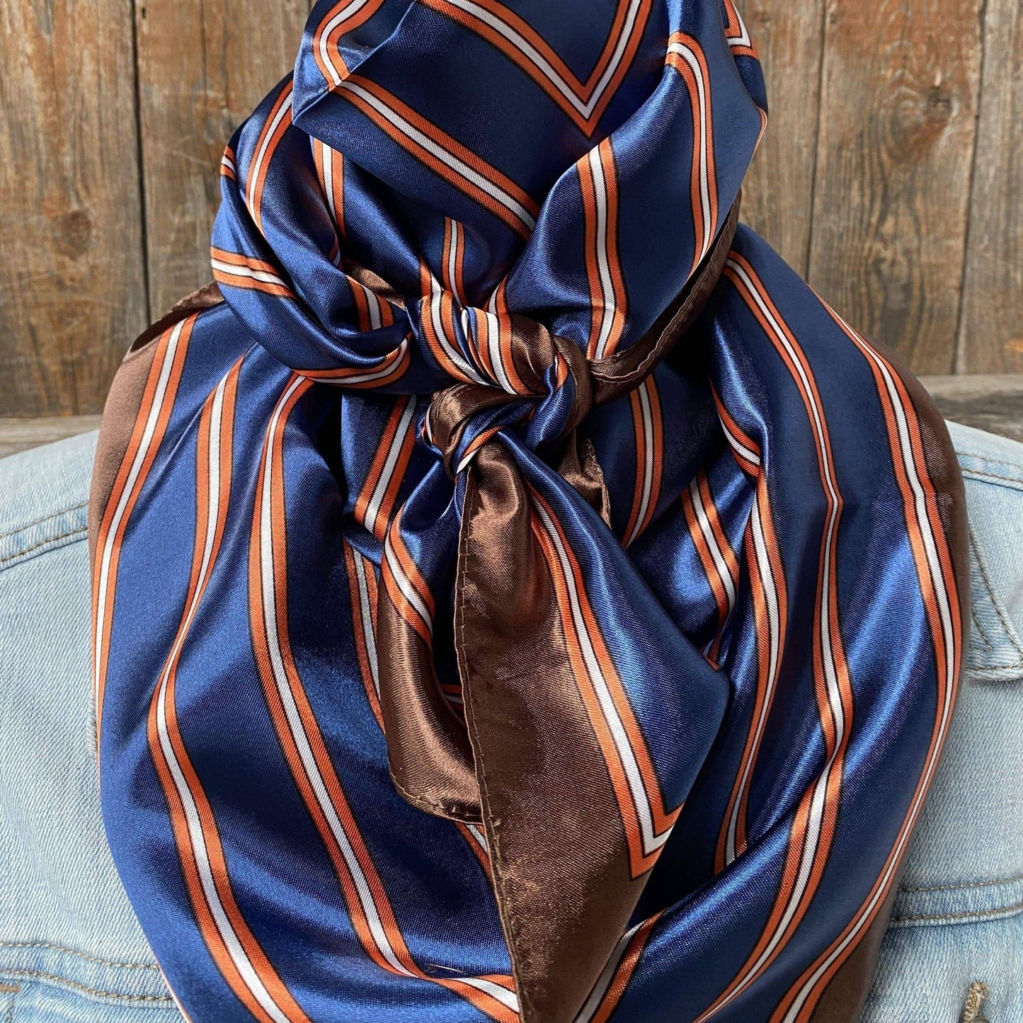 Orange/ Blue Stripes Wild Rag