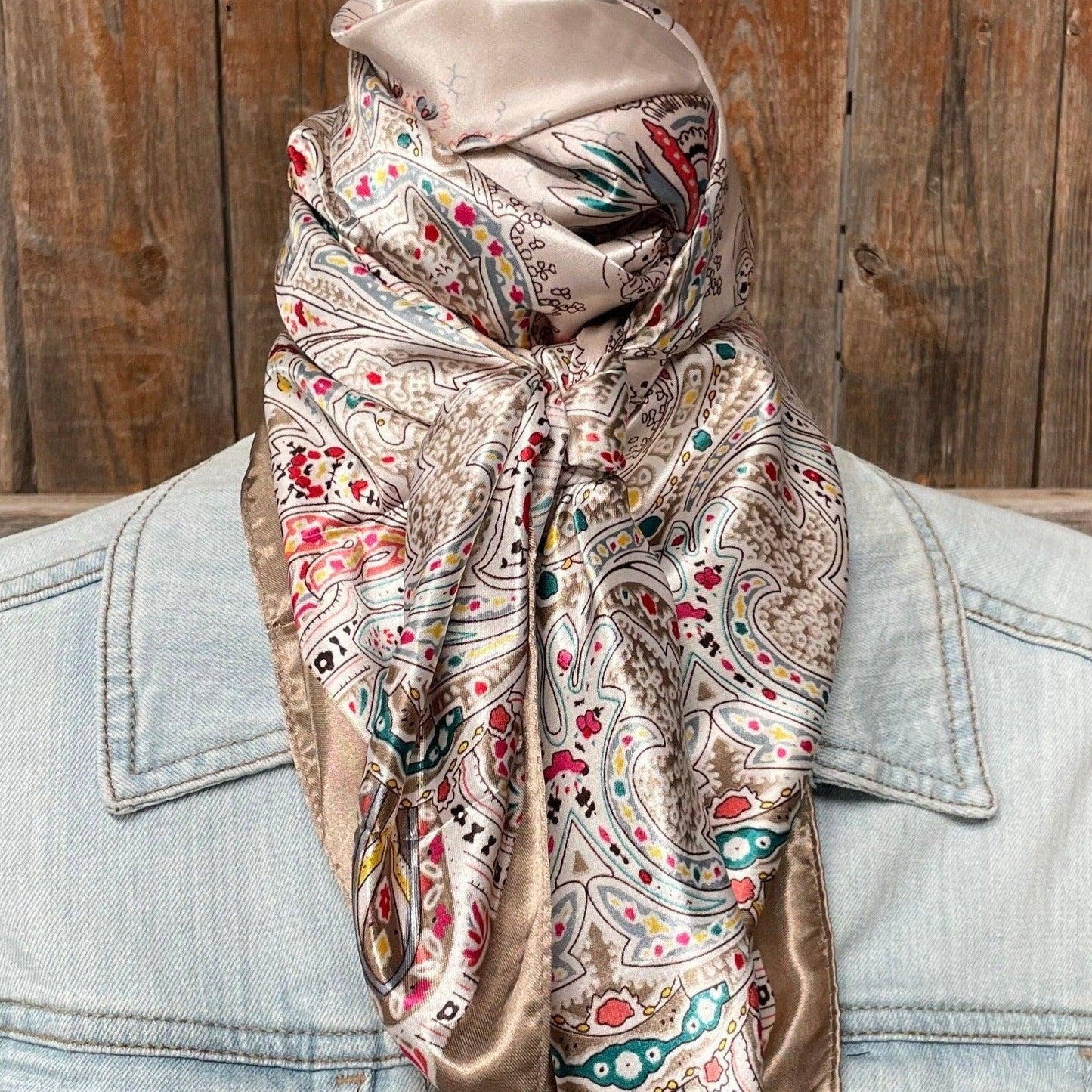 Tan Floral Wild Rag