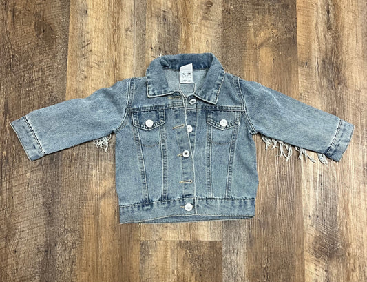 Girls Fringe Denim Jacket