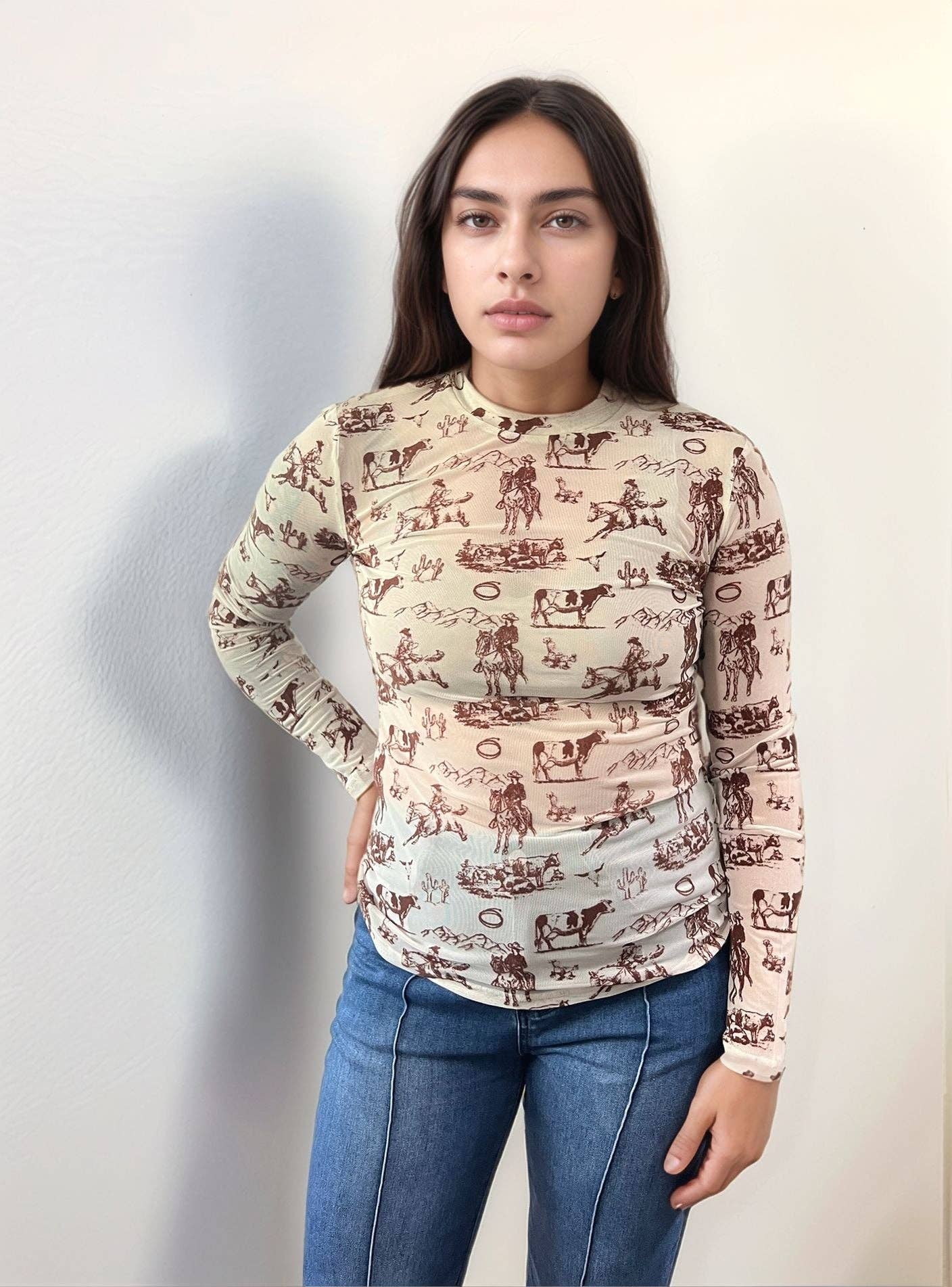 Wild Western Mesh Top