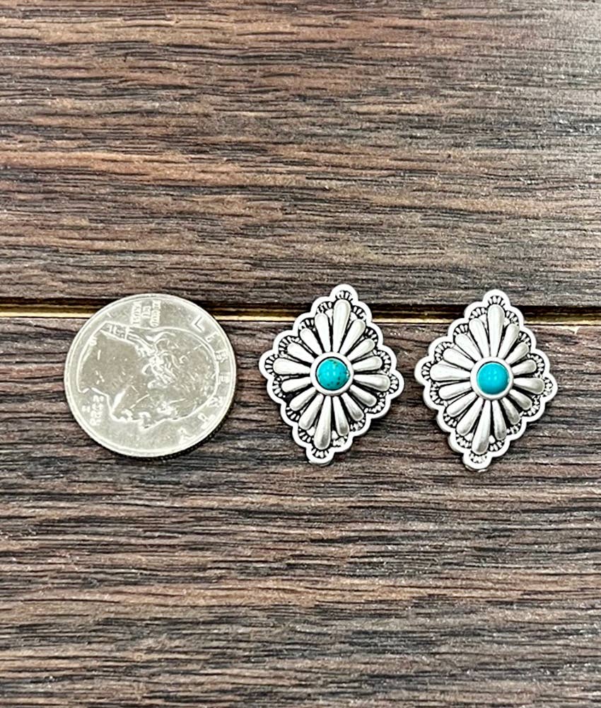 Concho Diamond Stud Earrings