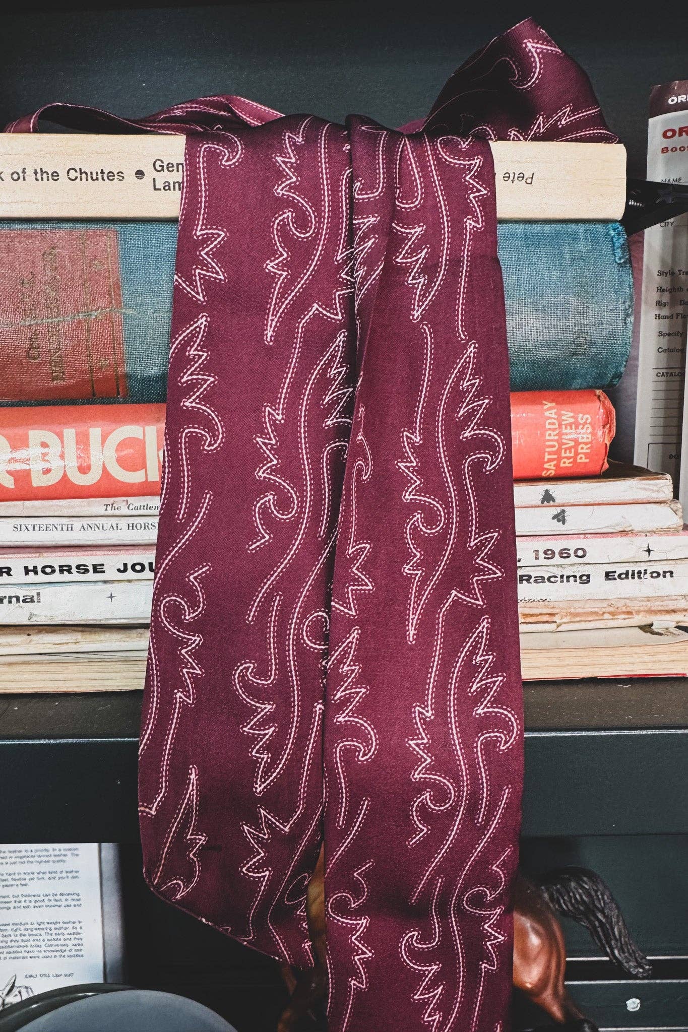 Burgundy Bootstitch Twilly
