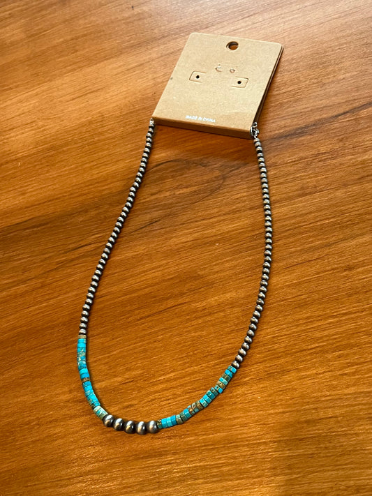 Turquoise Navajo Bead Necklace