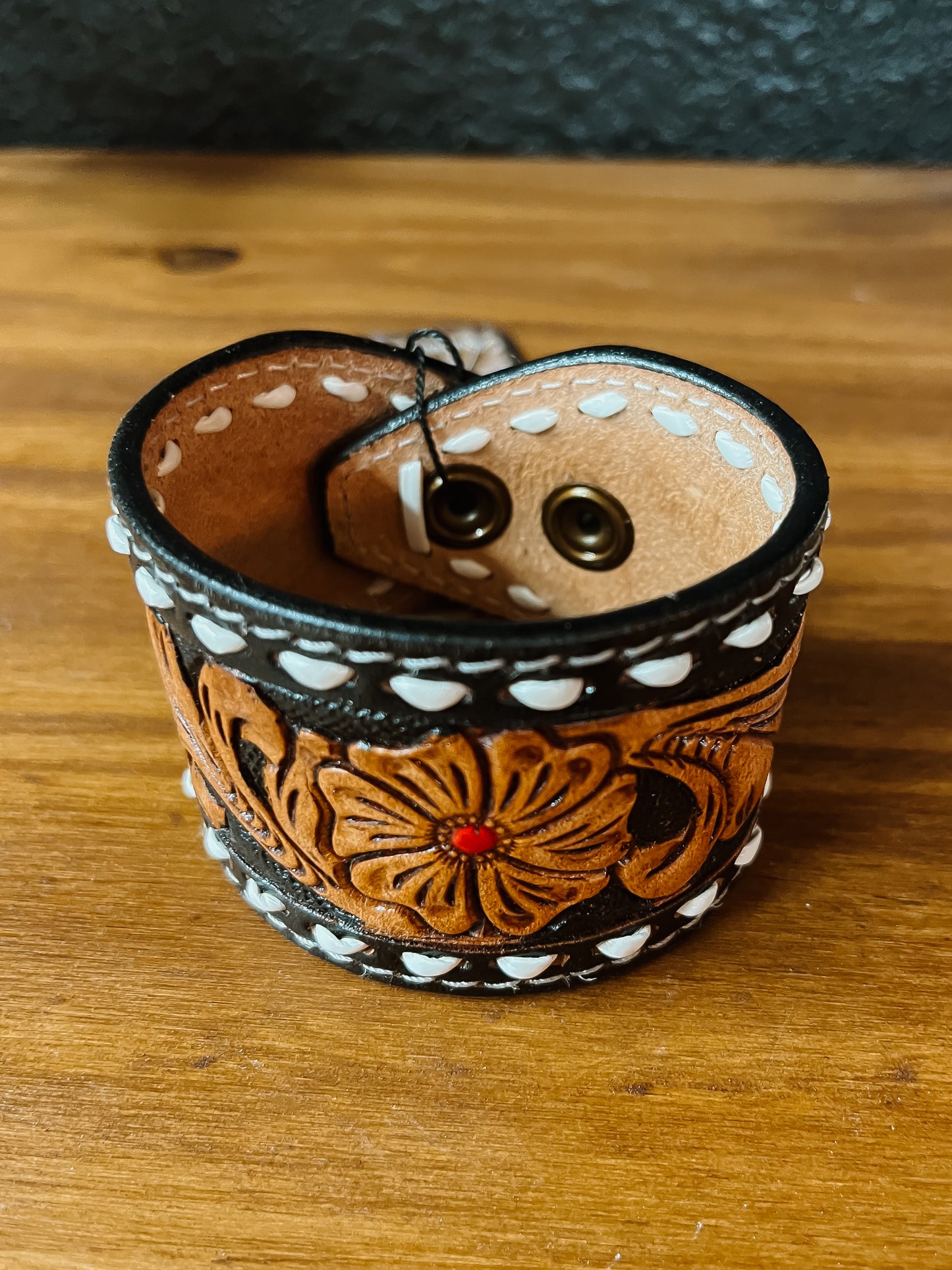 Hand Tooled Bracelet-Wide