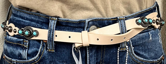 Studded Belt-Off White