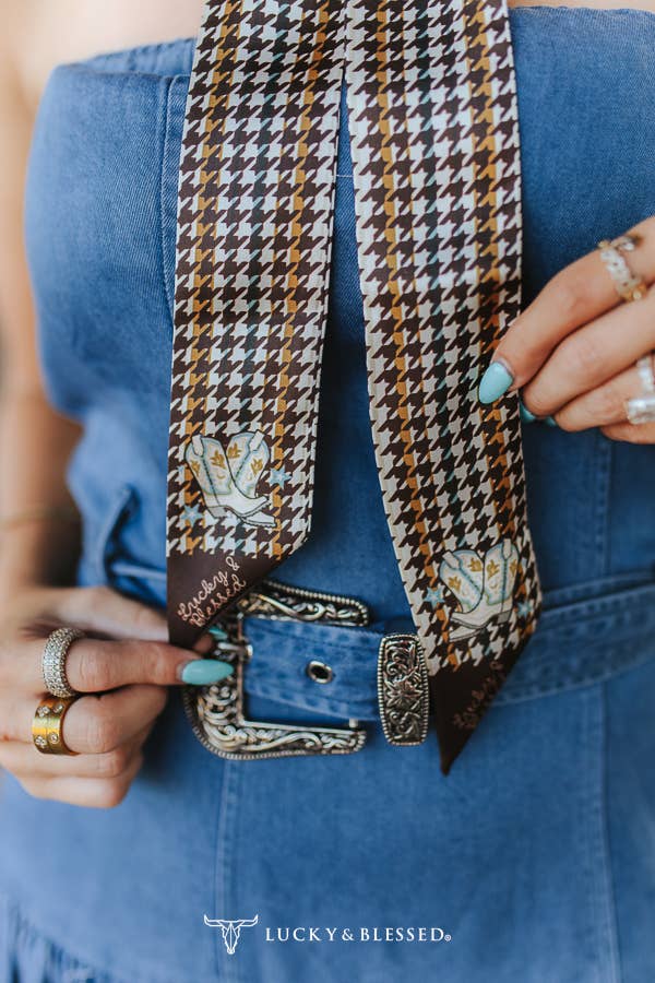 Plaid Boots Twilly Scarf