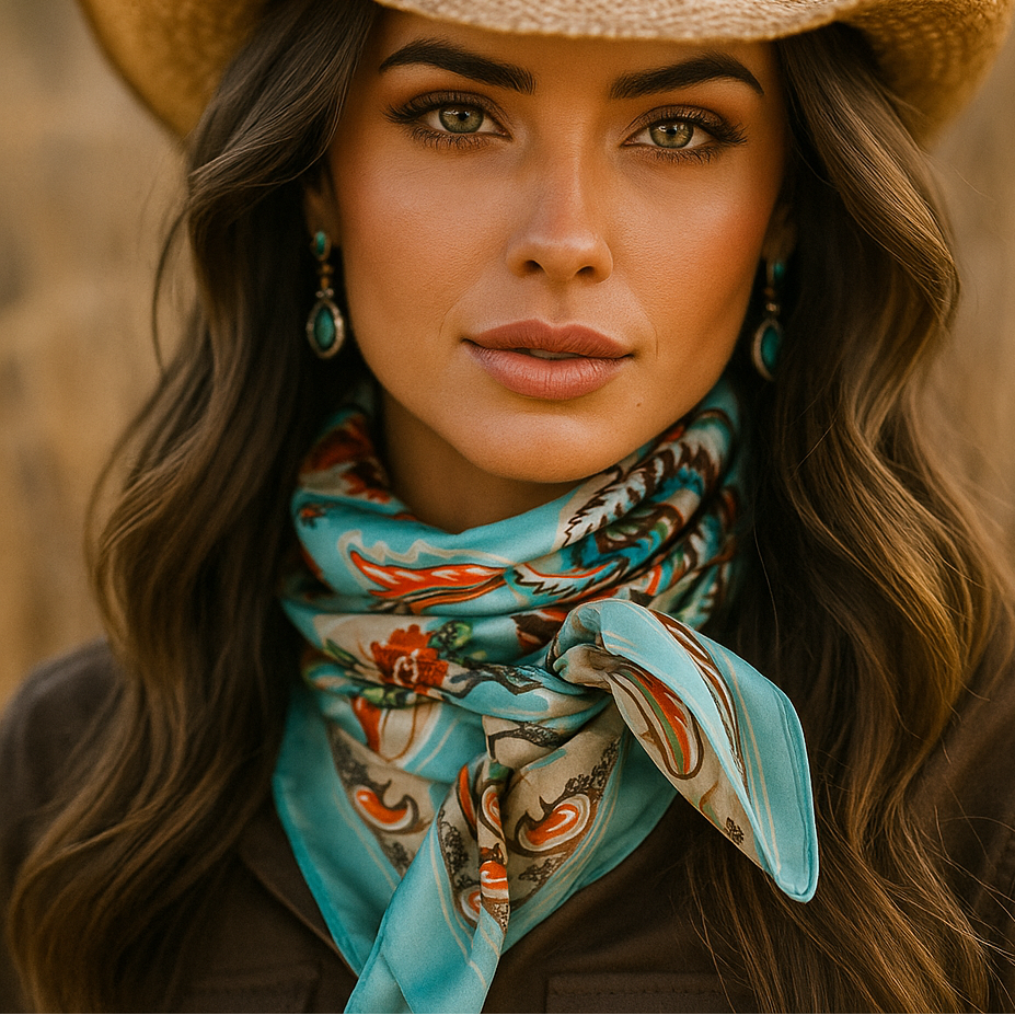 Turquoise Paisley Wild Rag