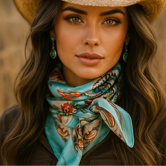 Turquoise Paisley Wild Rag