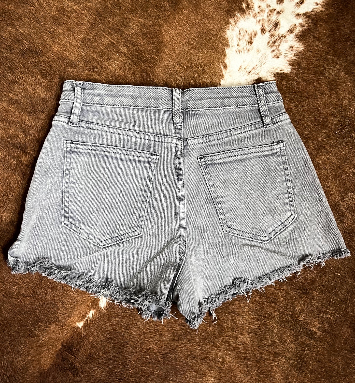 Acid Wash Shorts-Cement