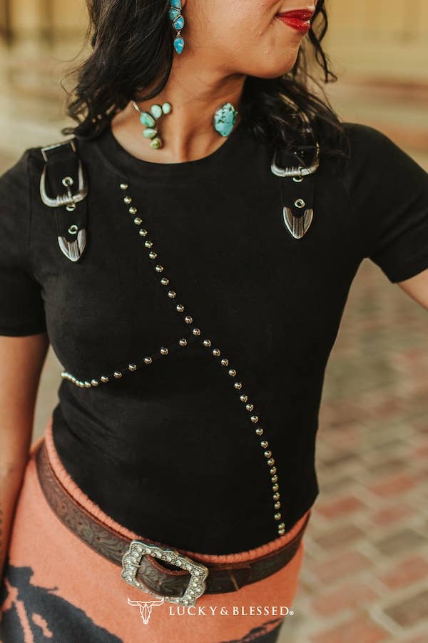 Buckle Bodysuit-Black
