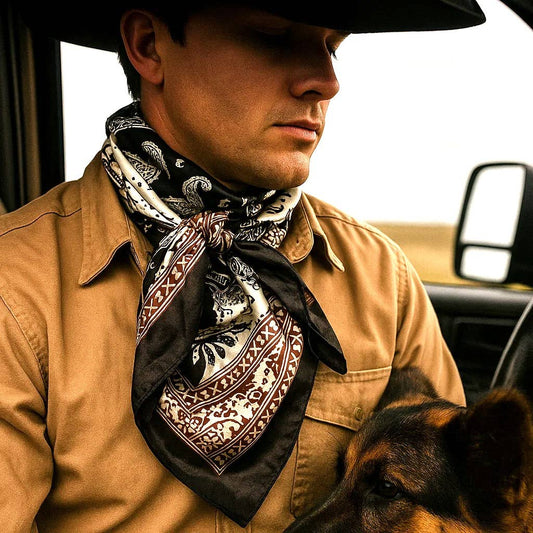 Black Two Tone Paisley Wild Rag