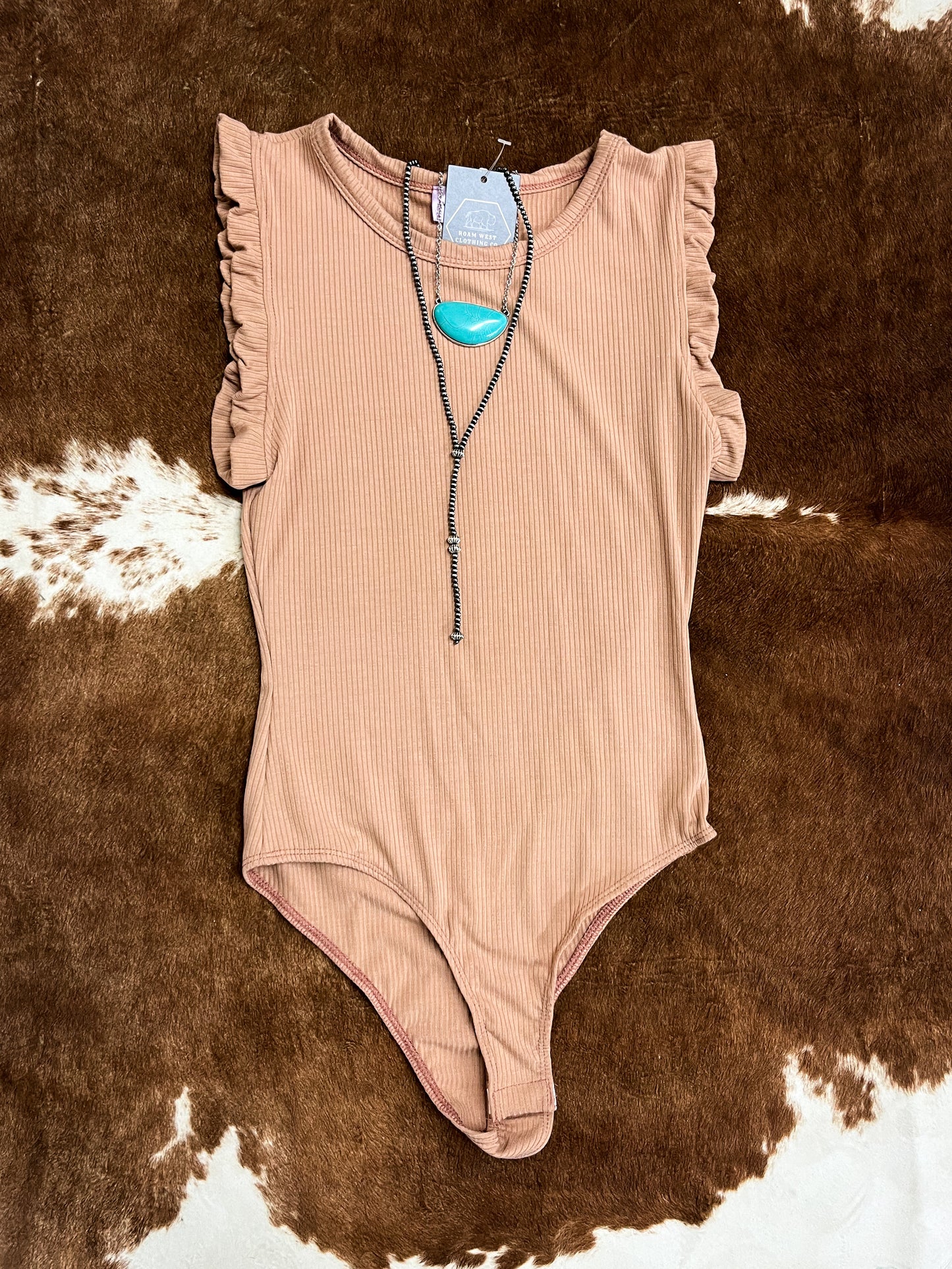 Ribbed Bodysuit-Tan