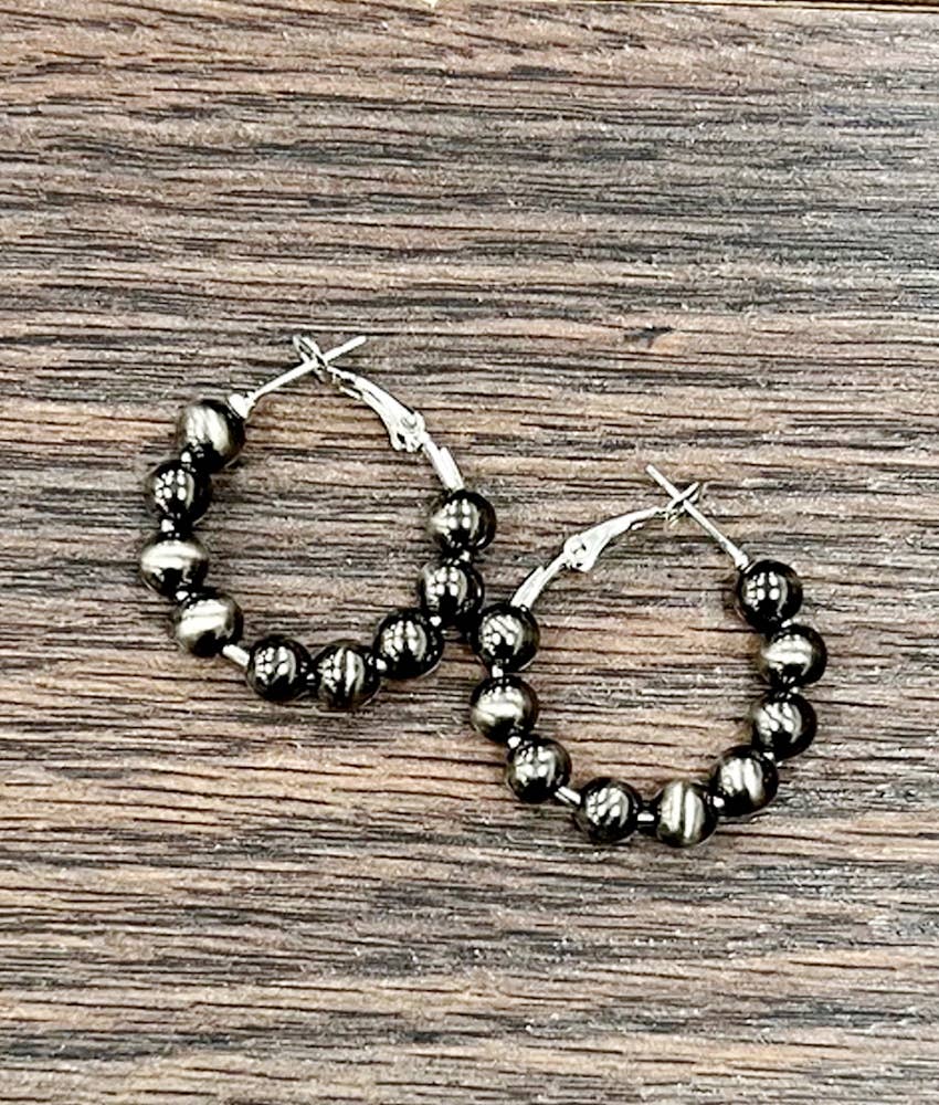 Polish Bead Hoop Earrings