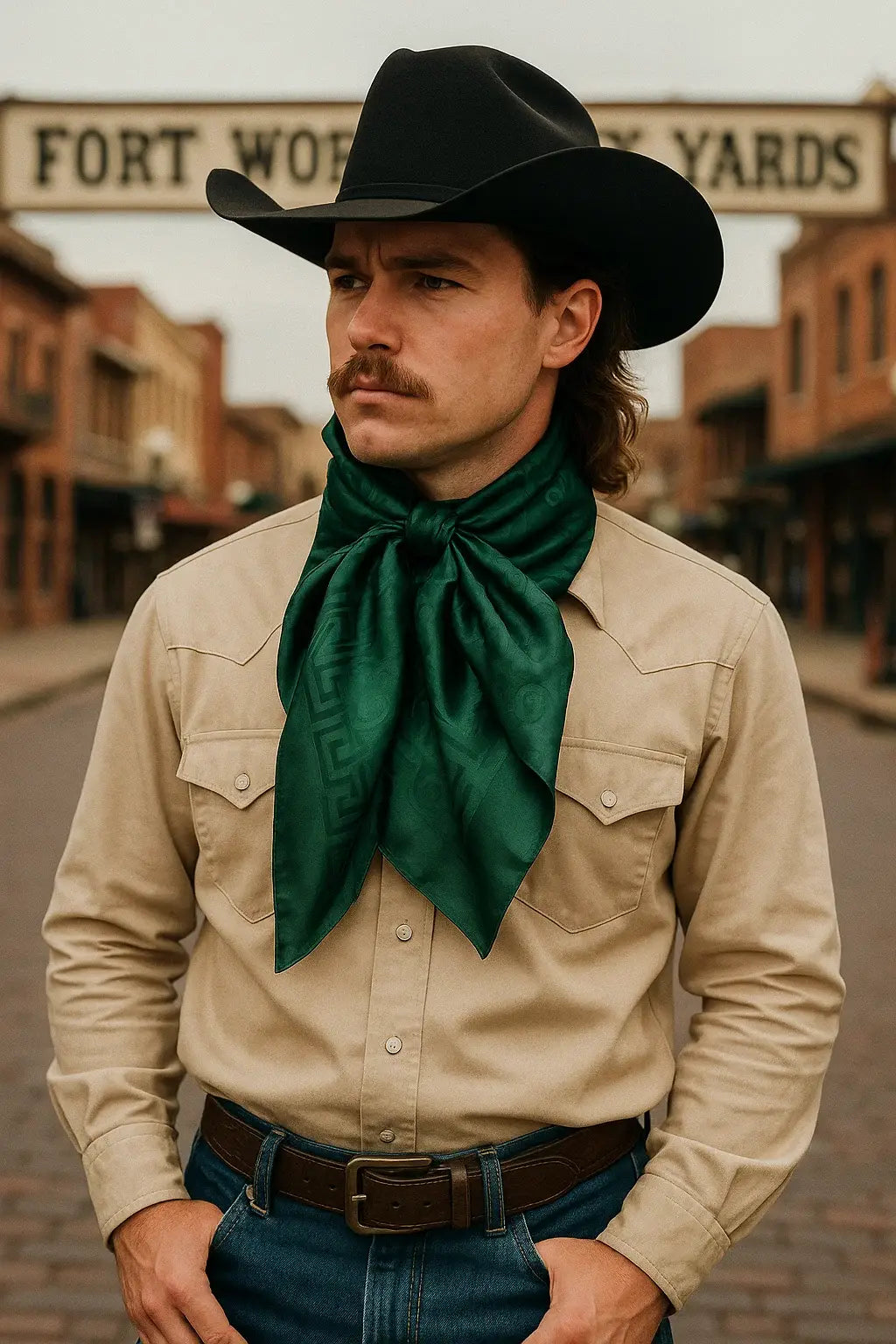 Emerald Jacquard Wild Rag
