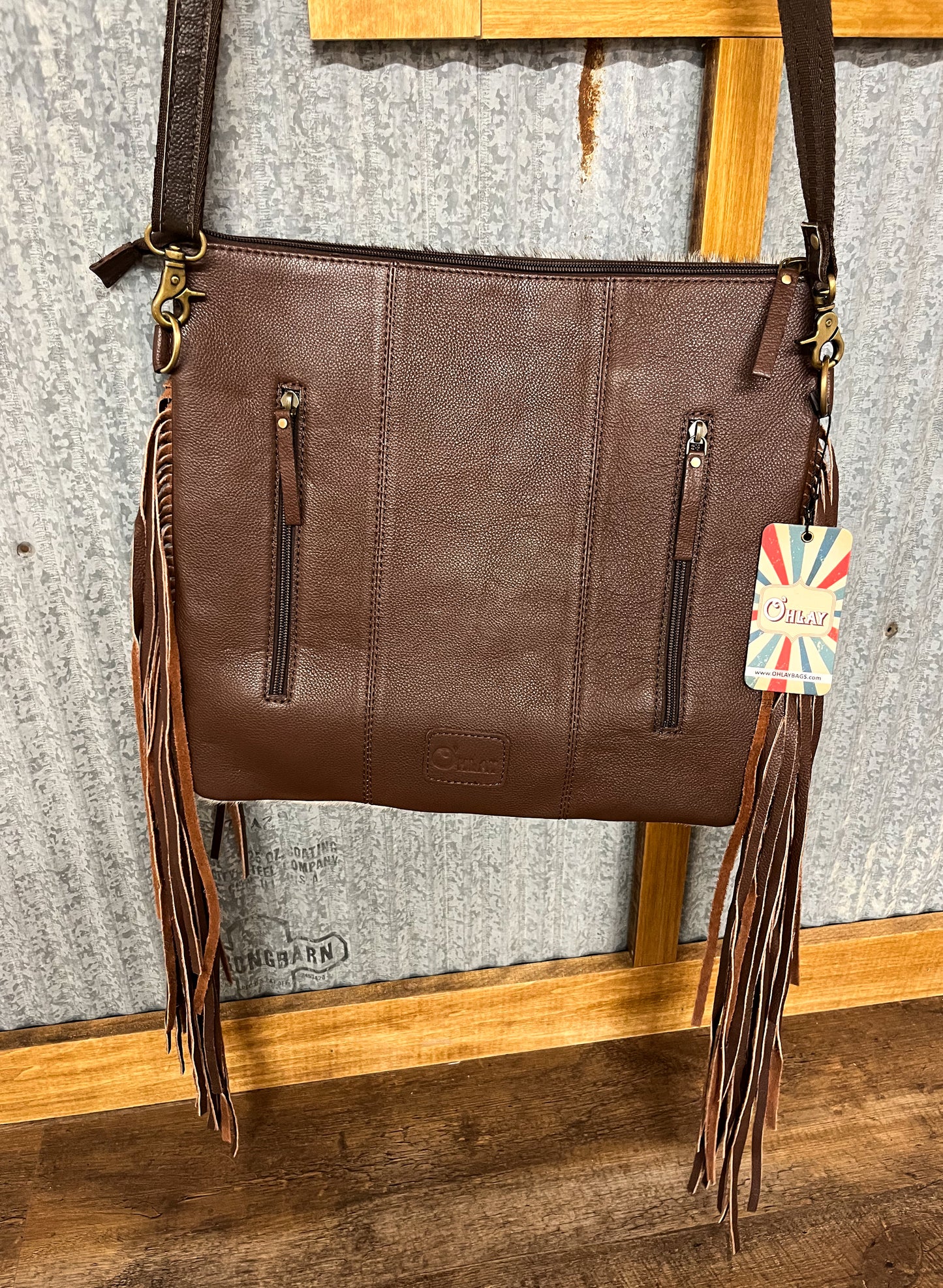 Cowhide/Fringe Crossbody