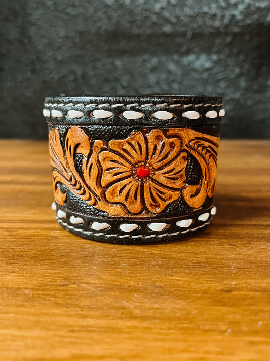 Hand Tooled Bracelet-Wide