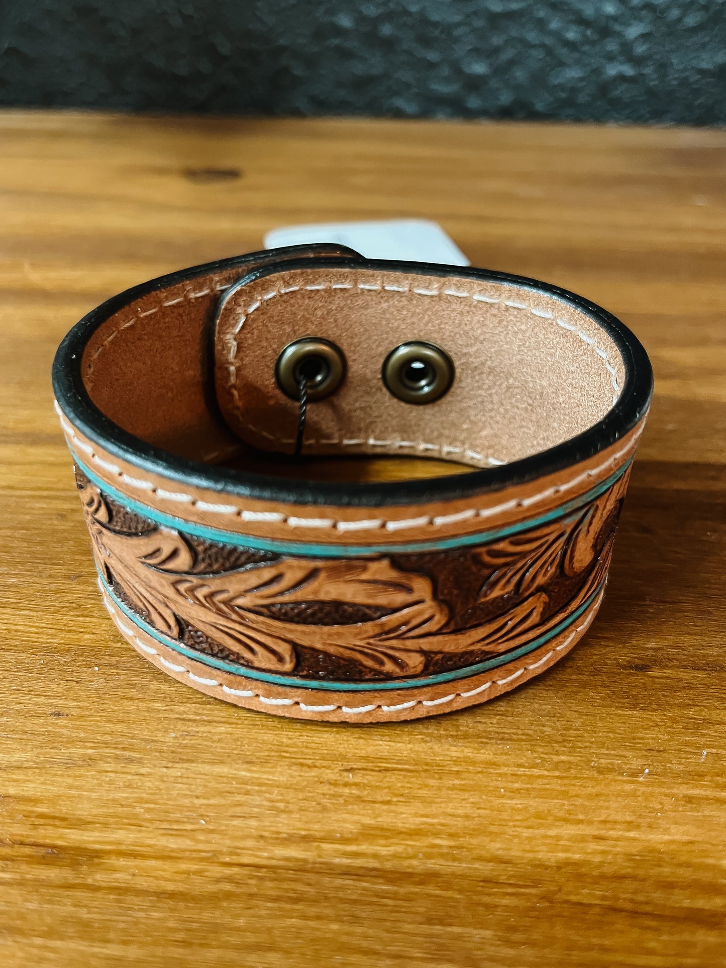 Hand Tooled Bracelet-Turquoise