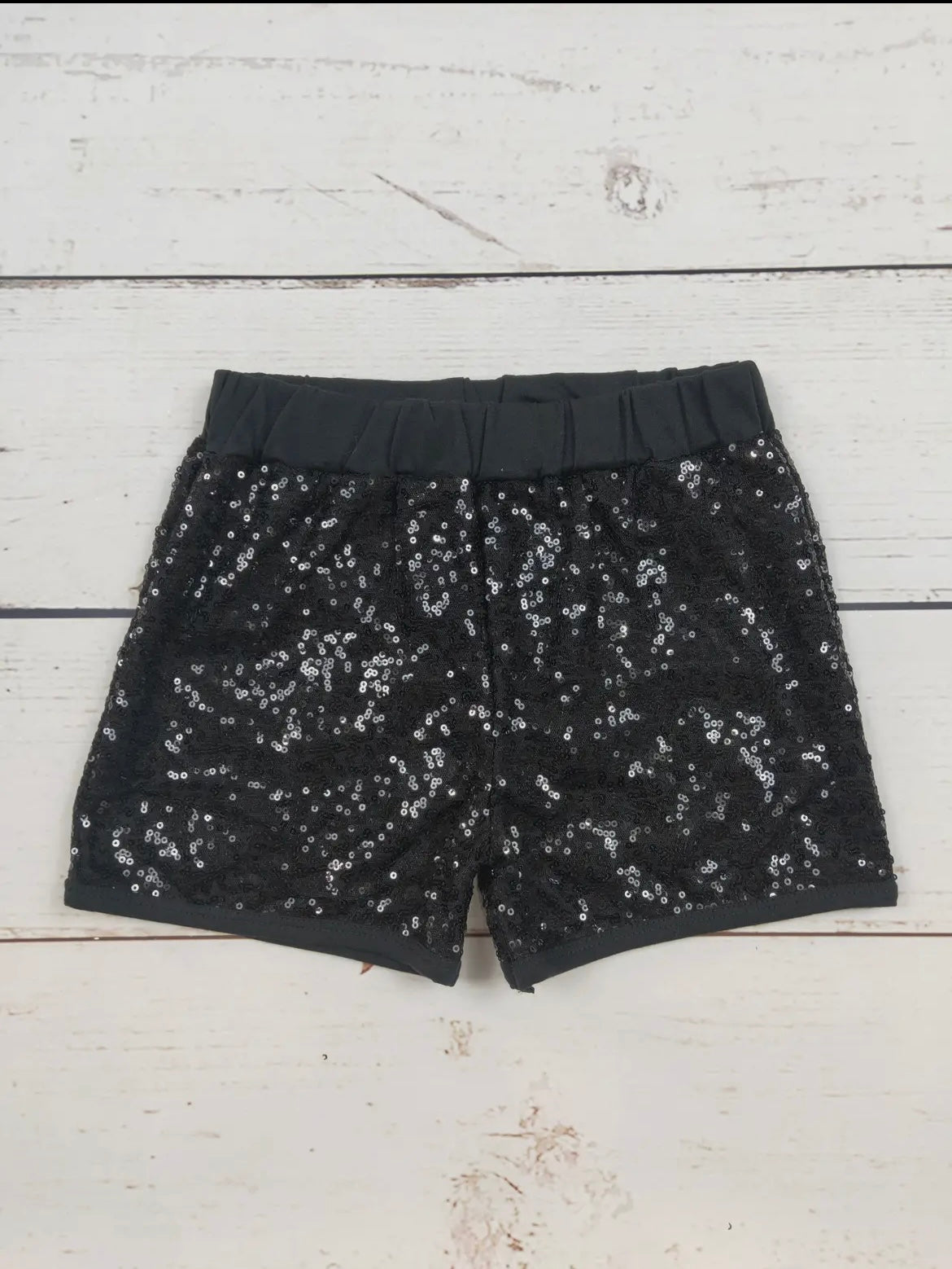 Girls Sequin Shorts-Black