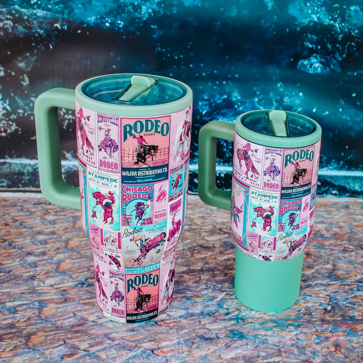 Pink Rodeo Poster Flip Top Tumbler: 32oz