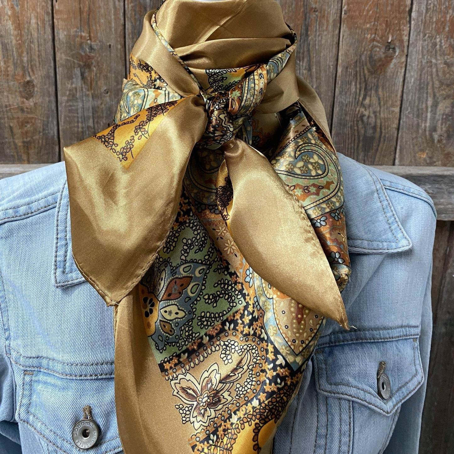 Neutral Tone Paisley Wild Rag