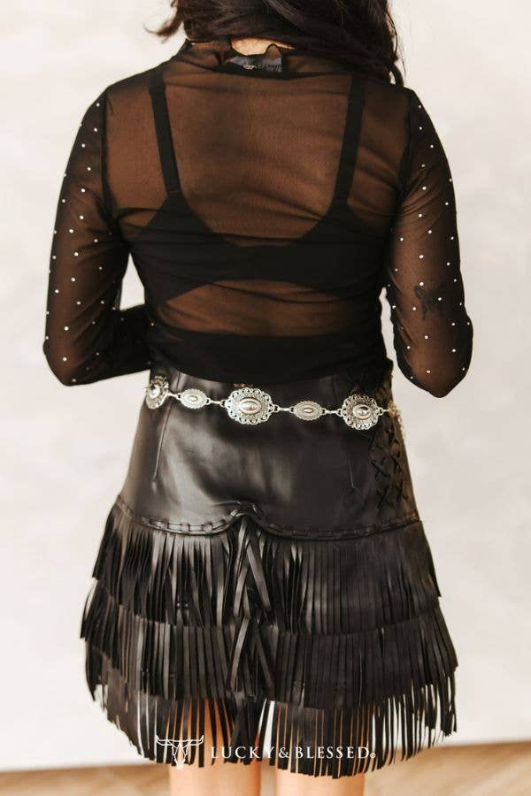 Rhinestone Mesh Top
