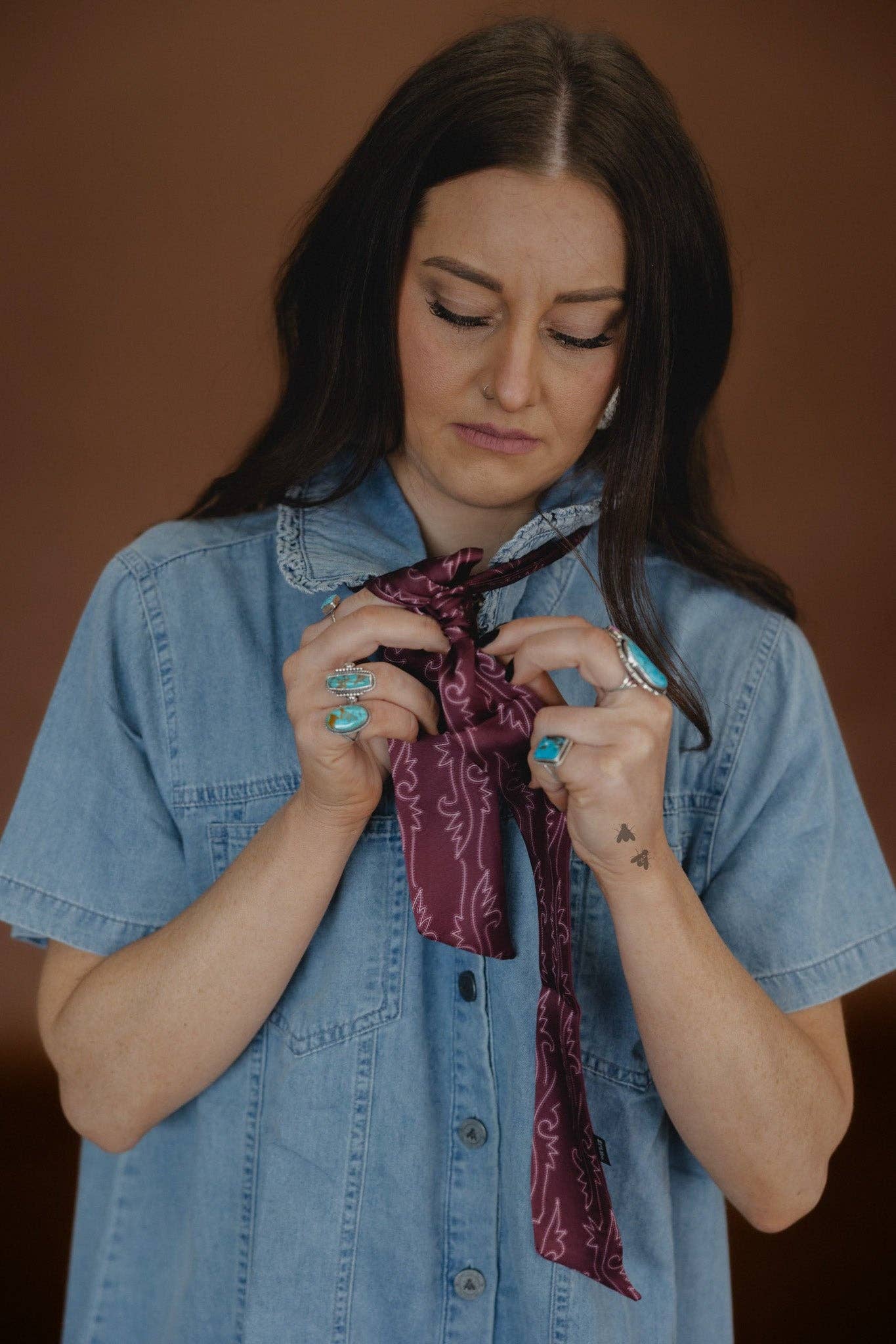 Burgundy Bootstitch Twilly